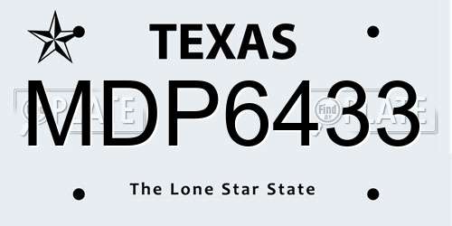 MDP6433 Texas License Plate