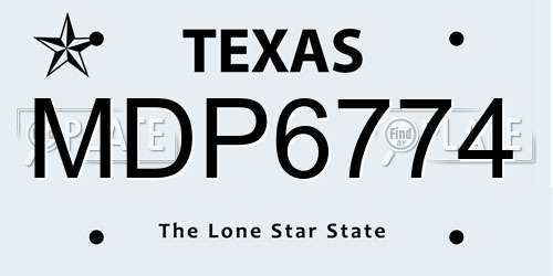 MDP6774 Texas License Plate