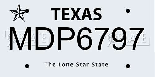 MDP6797 Texas License Plate