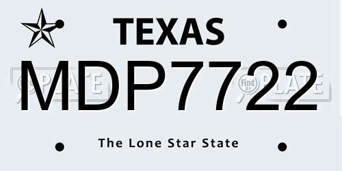 MDP7722 Texas License Plate