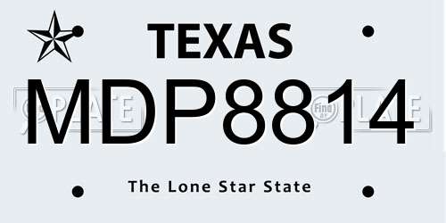 MDP8814 Texas License Plate