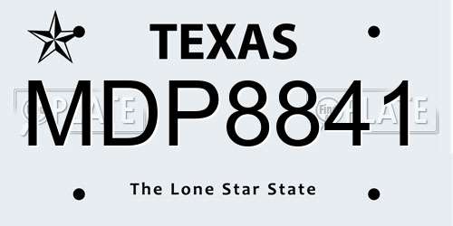 MDP8841 Texas License Plate