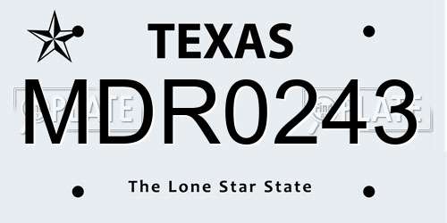 MDR0243 Texas License Plate