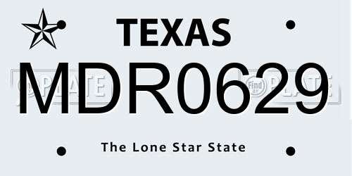MDR0629 Texas License Plate