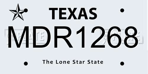 MDR1268 Texas License Plate