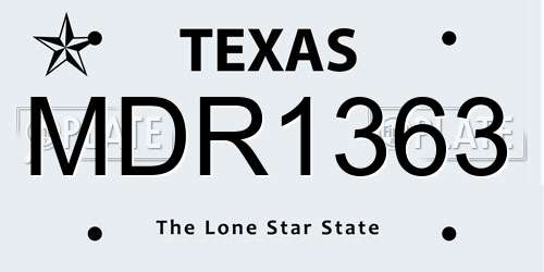 MDR1363 Texas License Plate