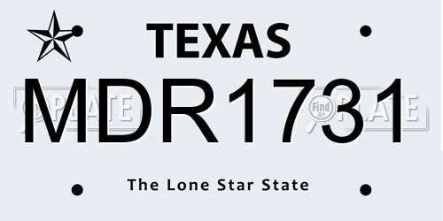 MDR1731 Texas License Plate