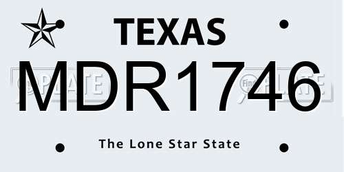 MDR1746 Texas License Plate