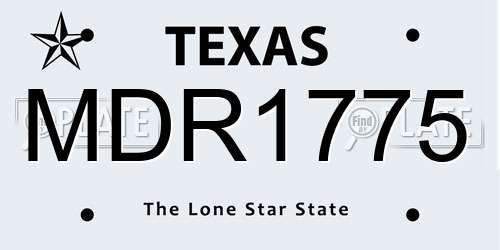 MDR1775 Texas License Plate
