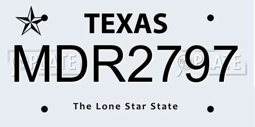 MDR2797 Texas License Plate