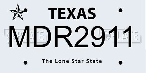 MDR2911 Texas License Plate