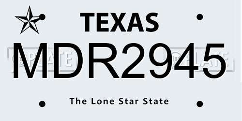 MDR2945 Texas License Plate