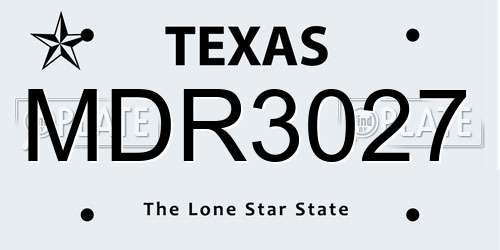 MDR3027 Texas License Plate