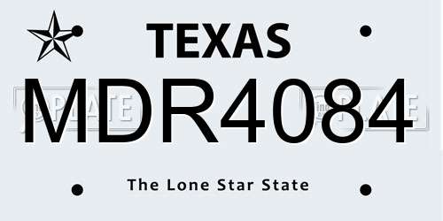 MDR4084 Texas License Plate