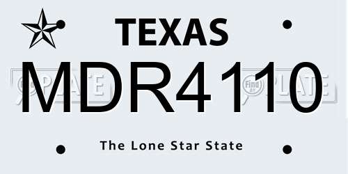 MDR4110 Texas License Plate