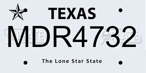 MDR4732 Texas License Plate