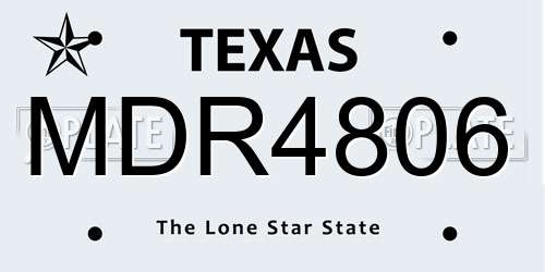 MDR4806 Texas License Plate