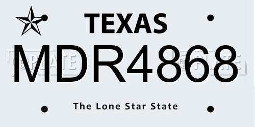 MDR4868 Texas License Plate