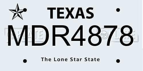 MDR4878 Texas License Plate