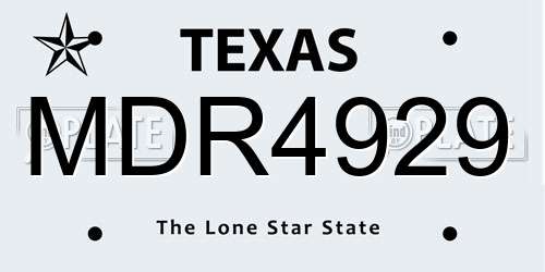 MDR4929 Texas License Plate