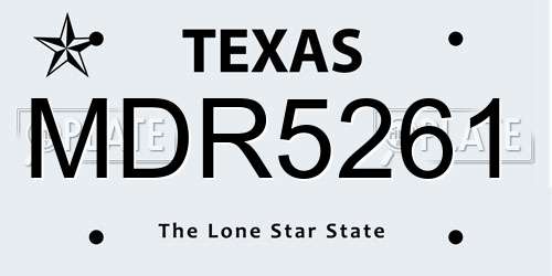 MDR5261 Texas License Plate