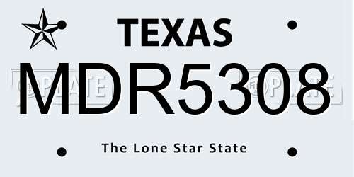MDR5308 Texas License Plate