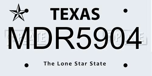 MDR5904 Texas License Plate