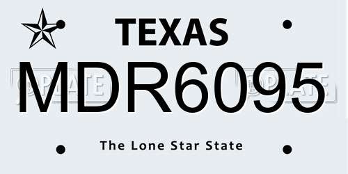 MDR6095 Texas License Plate