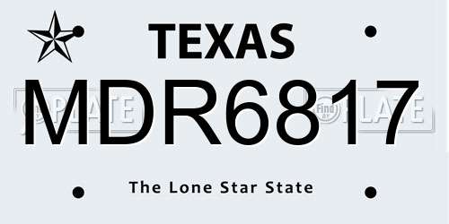 MDR6817 Texas License Plate