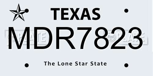 MDR7823 Texas License Plate