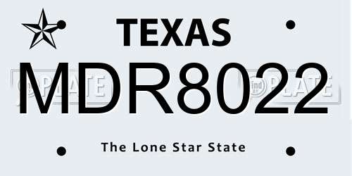 MDR8022 Texas License Plate