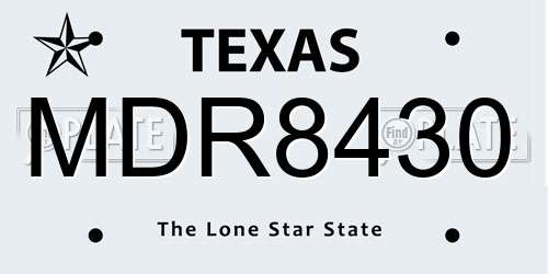 MDR8430 Texas License Plate