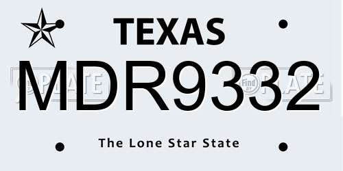 MDR9332 Texas License Plate