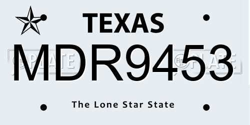 MDR9453 Texas License Plate