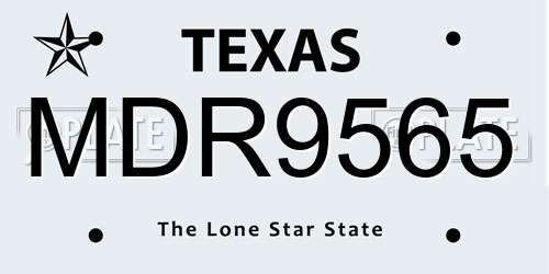 MDR9565 Texas License Plate