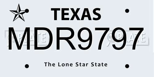 MDR9797 Texas License Plate