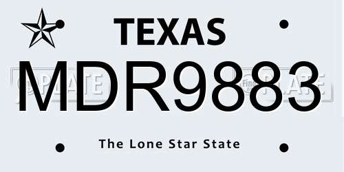 MDR9883 Texas License Plate