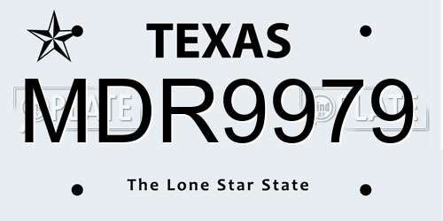 MDR9979 Texas License Plate