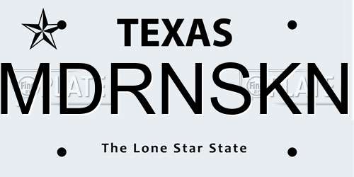 MDRNSKN Texas License Plate