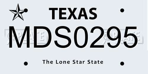 MDS0295 Texas License Plate