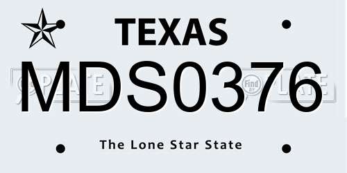 MDS0376 Texas License Plate