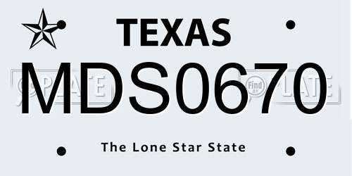 MDS0670 Texas License Plate