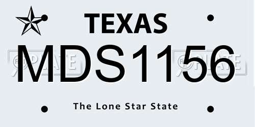 MDS1156 Texas License Plate