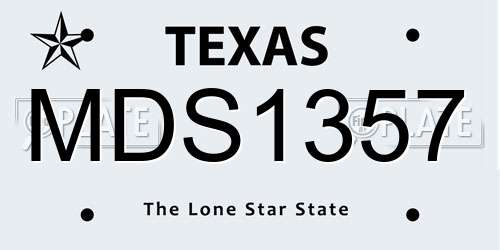 MDS1357 Texas License Plate