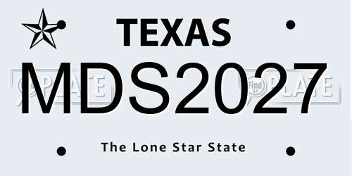 MDS2027 Texas License Plate
