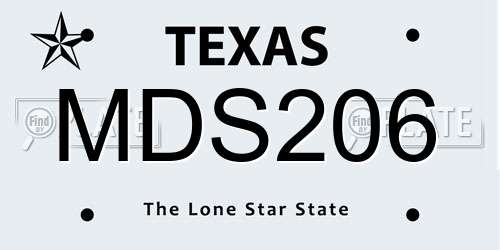 MDS206 Texas License Plate