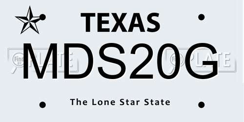 MDS20G Texas License Plate