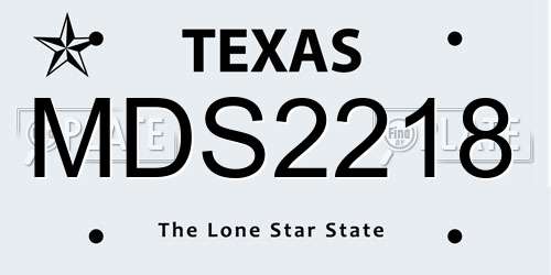 MDS2218 Texas License Plate