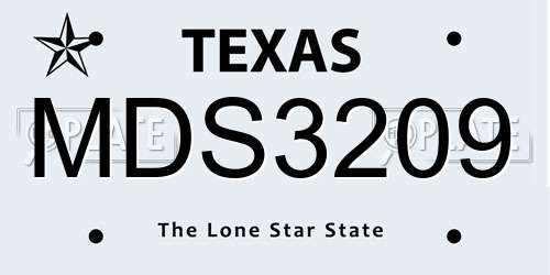 MDS3209 Texas License Plate