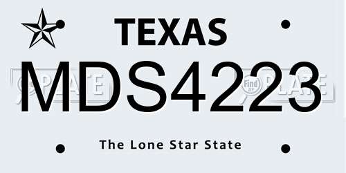MDS4223 Texas License Plate